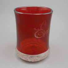 Load image into Gallery viewer, &quot;Edith&quot; Excellent Antique EAPG Glass - Victorian Travel Carnival Fair Souvenir - Ruby Stain Tumbler Red Flash Etched Pressed Glass
