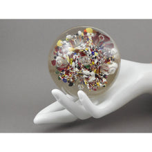 Load image into Gallery viewer, Excellent Antique Art Glass Paperweight - Handmade, Multicolor with Gold &amp; Bubbles