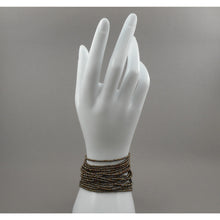 Load image into Gallery viewer, Vintage Artisan Hand Crafted Peyote Stitch Bead Bracelet - Bronze Brown Glass Seed Microbeads - Handmade Estate Jewelry