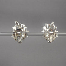 Load image into Gallery viewer, Excellent Large Vintage 1950s Weiss Rhinestone Clip On Leaf Earrings - Signed Designer Costume Jewelry