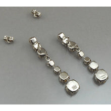 Load image into Gallery viewer, Pristine Vintage 1970s German Rhinestone Dangle Earrings - Silver Tone Pierced Post - Signed West Germany