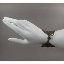 Load image into Gallery viewer, Vintage Artisan Hand Crafted Peyote Stitch Bead Bracelet - Bronze Brown Glass Seed Microbeads - Handmade Estate Jewelry