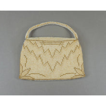 Load image into Gallery viewer, Antique VIntage Art Deco Era Beaded Evening Purse - Circa 1920 / 1930 - White Czech Glass Seed Beads Czechoslovakia