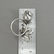 Load image into Gallery viewer, Large Vintage Beau Sterling Silver Rose Brooch - Mid Century Modern Flower Design Pin - Signed Fine Estate American Jewelry