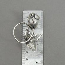 Load image into Gallery viewer, Large Vintage Beau Sterling Silver Rose Brooch - Mid Century Modern Flower Design Pin - Signed Fine Estate American Jewelry