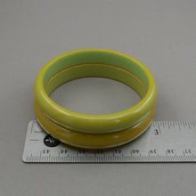 Load image into Gallery viewer, 2 Vintage Authentic Bakelite Bangle Bracelet - Green Opaque Plastic - Simichrome Tested