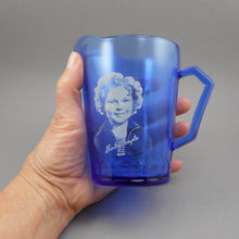 Load image into Gallery viewer, Excellent Vintage 1930s Shirley Temple Child&#39;s Milk Pitcher - Cobalt Blue Depression Glass by Hazel Atlas