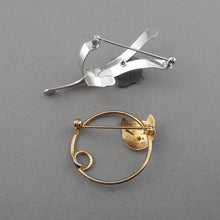 Load image into Gallery viewer, 2 Vintage Mid Century Beau Sterling Silver Cat Pins Brooches - Figural Animal Jewelry
