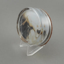 Load image into Gallery viewer, Vintage Glass Louis Icart Paperweight Art Deco Print - " Eve ", circa 1930 * - Woman with Apple - Hand Cast Glass Oval - Fine Art Collectibles - Gift for Icart Collectors