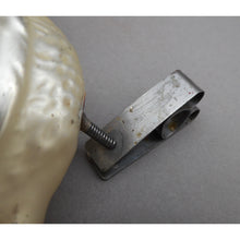 Load image into Gallery viewer, Antique or Vtg German Blown Glass Bird Christmas Ornament - Clip On, Spun Tail - Black White and Gold