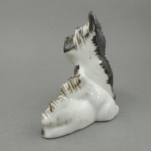 Load image into Gallery viewer, Vintage Circa 1950 Made in Occupied Japan Porcelain Scottie Dog Figurine - Black and White Terriers, Mother and 2 Puppies - MIJ Hand Painted Ceramic Statue
