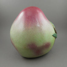 Load image into Gallery viewer, Large Antique Chinese Qing Porcelain Altar Fruit Pink and Green Pear or Peach - 19th Century Export Pottery Temple Offering