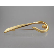 Load image into Gallery viewer, Excellent Large Rare Vintage 1960s Sauteur Renoir &quot;Golden Glow&quot; Brooch - Brushed Gold Tone - Abstract Flower Design - Signed Designer Pin - Estate Collection Jewelry