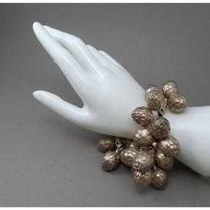 Artichoke Bead Bracelet - Silver Tone or Silverplate Charms, Pendants - Lot for Jewelry and Craft Supplies