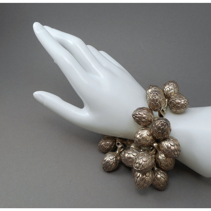 Artichoke Bead Bracelet - Silver Tone or Silverplate Charms, Pendants - Lot for Jewelry and Craft Supplies