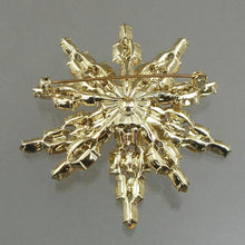 Load image into Gallery viewer, Large Vintage 1960s Star Brooch Pin - Yellow Rhinestones, Gold Tone Setting - Retro Costume Jewelry