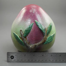 Load image into Gallery viewer, Large Antique Chinese Qing Porcelain Altar Fruit Pink and Green Pear or Peach - 19th Century Export Pottery Temple Offering