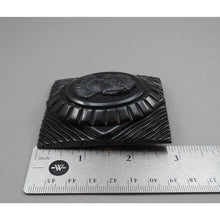 Load image into Gallery viewer, Large Vintage 1930s / 1940s Carved Black Bakelite Cameo Brooch - Victorian Revival Mourning Jewelry