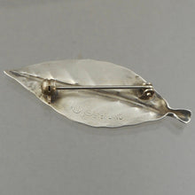 Load image into Gallery viewer, Vintage Handmade circa 1950 Stuart Nye Sterling Silver Brooch - Retro / Mid Century Modern Era Leaf Design Pin - Signed Fine Estate Jewelry