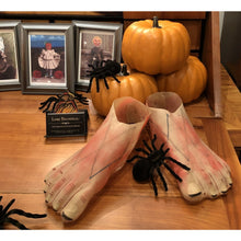Load image into Gallery viewer, Rare Vintage Frankenstein Monster Halloween Costume Feet - Painted Gauze Fabric