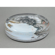 Load image into Gallery viewer, Vintage Glass Louis Icart Paperweight Art Deco Era Print - " Thais ", circa 1920 - Woman with Leopards - Hand Cast Glass - Fine Art Collectibles - Gift for Icart Collectors