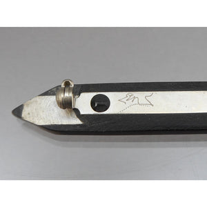 Vintage Handmade Eileen Sutton Point Bar Pin - Signed US Artisan Brooch - C 1990 Post Modern Style Jewelry Bronze Black Red Green Blue Resin