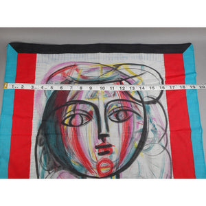 Vintage 1983 Picasso Tete de Femme Square Cotton Scarf - Heirs of Pablo Picasso / Marigold Enterprises
