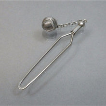 Load image into Gallery viewer, Antique Victorian Glove Buttoner Button Hook Silver Metal Chain &amp; Ball Ornament
