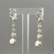 Load image into Gallery viewer, Pristine Vintage 1970s German Rhinestone Dangle Earrings - Silver Tone Pierced Post - Signed West Germany