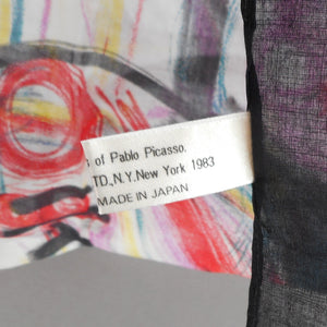 Vintage 1983 Picasso Tete de Femme Square Cotton Scarf - Heirs of Pablo Picasso / Marigold Enterprises