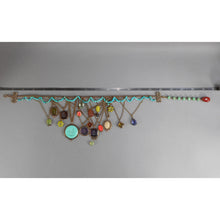 Load image into Gallery viewer, Rare Vintage Extasia Victorian Revival Bib Collar Necklace - Pressed German Glass Intaglio and Cameo Stones - Charms, Bronze Chains and Turquoise Beads - Adjustable