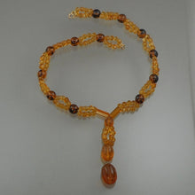 Load image into Gallery viewer, Vintage Czech Art Glass Jewelry Beaded Necklace - Brown, Amber, Gold, Round and Faceted Beads