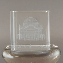 Load image into Gallery viewer, Tsinghua University Laser Etched Crystal Glass Cube Paperweight 3D Haidian, Beijing, China Souvenir