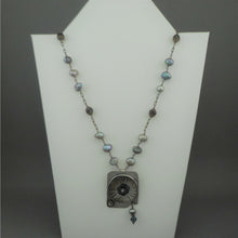 Load image into Gallery viewer, Vintage Handcrafted Brooch Pendant Bead Necklace Sterling Silver Baroque Pearls