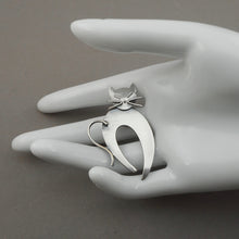 Load image into Gallery viewer, Collection of 3 Vintage Silver Mid Century Cat Pins Brooches - Beau Sterling, W Germany - Figural Animal Jewelry Lot