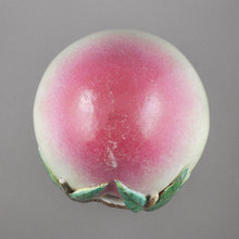 Load image into Gallery viewer, Large Antique Chinese Qing Porcelain Altar Fruit Pink and Green Pear or Peach - 19th Century Export Pottery Temple Offering