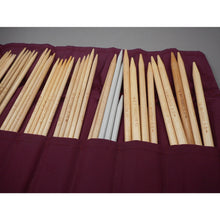 Load image into Gallery viewer, Brittany Knitting Needle Set with Roll Up Fabric Case Lot of 75, Wood, Bamboo, Nylon, Double Point