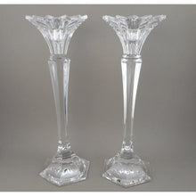 Load image into Gallery viewer, Pristine Pair of Tall Vintage Mikasa Excelsior Crystal Candlesticks - Clear Glass Candle Holders - Set of 2