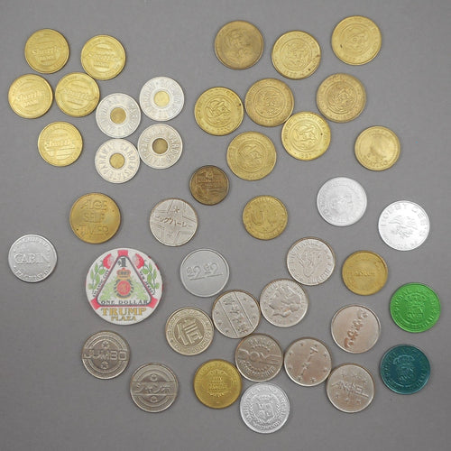 Vintage New Jersey Token Collection - Lot of 40 - Transportation, Casino, Arcade, Chuck E Cheese, Jersey Shore
