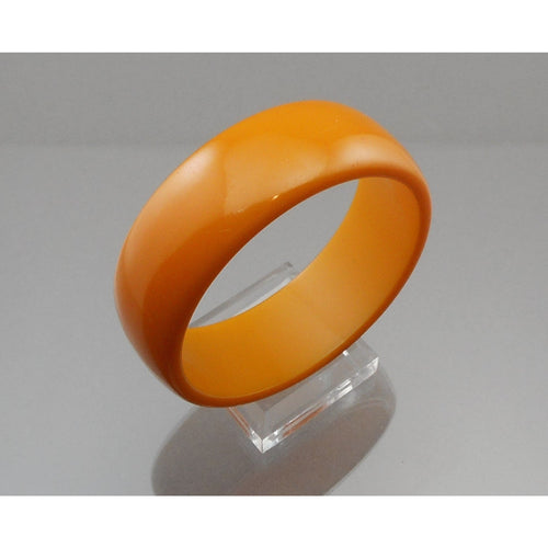 Vintage Authentic Bakelite Bracelet - Opaque Plastic Bangle in Butterscotch Yellow Gold