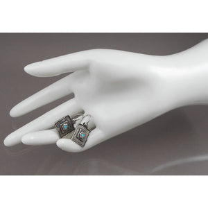 Vintage Didae Signed Artisan Crafted Earrings - Opal and Sterling Silver, Daisy Flower Design - Hand Made in Israel
