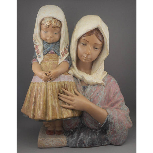 Vintage LLadro My Baby Figurine - Matte Gres Finish Porcelain - Madre Castellana, Mother and Child - 1330 by Vatala & Luana Devis - Signed, Numbered 386 / 1000, Limited Edition, Retired 1981