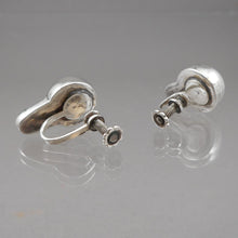 Load image into Gallery viewer, Vintage Handmade Mid Century Mexican Mask Earrings - Green Onyx and Sterling Silver - Screw Backs - Hand Carved Stone Faces