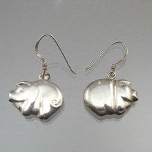 Load image into Gallery viewer, Vintage Sterling Silver Puffy Pig Dangle Earrings Wire for Pierced Ears Animals