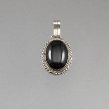 Load image into Gallery viewer, Vintage Navajo Artist Johnson Yazzie Signed Y Black Onyx Sterling Silver Pendant