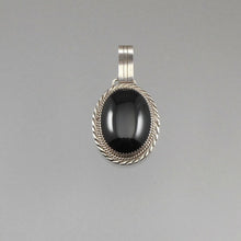 Load image into Gallery viewer, Vintage Navajo Artist Johnson Yazzie Signed Y Black Onyx Sterling Silver Pendant