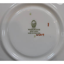 Load image into Gallery viewer, 4 Wedgwood Bone China Cup and Saucer Sets - Florentine Pattern W4219, Gold Gilding on White - Dragons Griffins - Footed Teacup, Peony Shape - Old Green Urn Backstamp Mark - Excellent Estate Condition