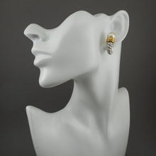 Load image into Gallery viewer, Excellent Vintage Monet Earrings - Faux Pearls, Silver and Gold Tone - Posts for Pierced Ears - Circa 1980 - Signed, Designer, Estate Collection Jewelry