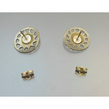 Load image into Gallery viewer, Vintage Pure Fabrication Silver Sun Design Post Artisan Earrings Handmade England