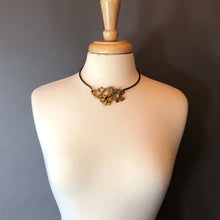 Load image into Gallery viewer, Vintage Richard Kaish Abstract Bronze Choker Necklace - Modernist / Brutalist Style - Signed Studio, Artisan Crafted OOAK Bib Collar Necklace - Handmade Bar Link Chain
